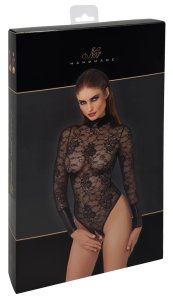 Noir Handmade Body Collar XL z czarną koronką, powerwetlook i wysoką stojką