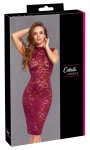 Cottelli Lingerie sukienka koronkowa Bordeaux z kołnierzykiem, długość do kolan M