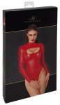 Noir Handmade Body Powerwetlook L czerwony, stojka, wycięcie na dekolcie, string