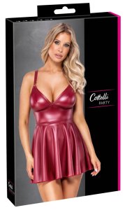 Cottelli PARTY Mini Sukienka 2XL, czerwona, matowa, rozkloszowany doł, regulowane ramiączka
