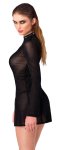 Noir Handmade Mini Dress L czarna, transparentna, połysk, długie rękawy