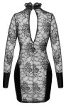 Noir Handmade Sukienka Mini L czarna, koronka, powerwetlook, stojka, choker