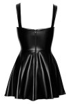 Noir Handmade Sukienka Mini S czarna, powerwetlook, regulowane wiązanie, połysk