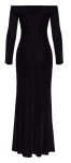 Noir Handmade Suknia Maxi XL czarna, transparentna, rozcięcie, dekolt Carmen