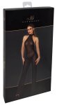 Noir Handmade Jumpsuit S Czarny Połyskujący cold shoulder z kryształkami i odkrytymi plecami