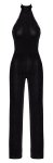 Noir Handmade Jumpsuit S Czarny Połyskujący cold shoulder z kryształkami i odkrytymi plecami