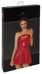 Noir Handmade Sukienka Mini Powerwetlook Czerwona S bez ramiączek z wycięciem i elastycznym pasem