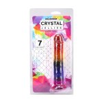 Doc Johnson Crystal Jellies 7 Rainbow elastyczny model 17,8 cm, kolorowy, bez ftalanów