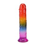 Doc Johnson Crystal Jellies Arcoiris elastyczny model 21,6 cm, wielokolorowy, anatomiczny