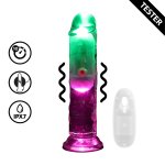 RealRock LED Przezroczysty Model Wibracyjny 15 cm – Tester, przyssawka, podświetlenie