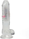RealRock LED Transparent Model 15 cm – Wibrujący, przyssawka, podświetlenie LED