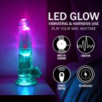 RealRock LED Transparent Model 15 cm – Wibrujący, przyssawka, podświetlenie LED