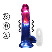 RealRock LED Wibrujący Model Anatomiczny z Przyssawką 20 cm Transparentny – tekstura, LED