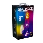 RealRock LED Wibrujący Model Anatomiczny z Przyssawką 20 cm Transparentny – tekstura, LED