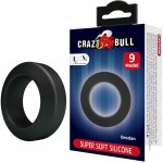 Crazy Bull Brodan Model 9 silikonowy pierścień anatomiczny czarny 55 mm – regulowany, medyczny silikon