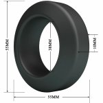 Crazy Bull Brodan Model 9 silikonowy pierścień anatomiczny czarny 55 mm – regulowany, medyczny silikon