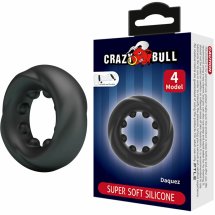 Crazy Bull Daquez Model 4 silikonowy pierścień anatomiczny czarny 50 mm – regulowany, medyczny silikon