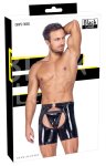 Black Level Chaps Winylowe Czarne 2XL z anatomicznym krojem i dekoracyjnym pierścieniem