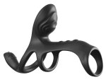 Fantasy C-Ringz Ultimate Couples Cage Max czarny silikonowy system z 3 silnikami
