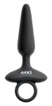 ANOS Plug Silikonowy Wibrujący Flexible 10 Trybów Czarny 15 cm z pierścieniem