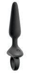 ANOS Plug Silikonowy Wibrujący Flexible 10 Trybów Czarny 15 cm z pierścieniem