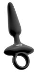 ANOS Plug Silikonowy Wibrujący Flexible 10 Trybów Czarny 15 cm z pierścieniem