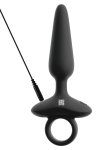 ANOS Plug Silikonowy Wibrujący Flexible 10 Trybów Czarny 15 cm z pierścieniem
