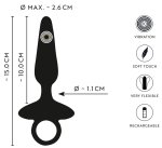 ANOS Plug Silikonowy Wibrujący Flexible 10 Trybów Czarny 15 cm z pierścieniem
