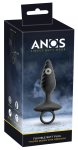 ANOS Plug Twisted Flexible silikonowy model wibrujący czarny 14,8 cm z uchwytem