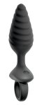ANOS Plug Twisted Flexible silikonowy model wibrujący czarny 14,8 cm z uchwytem