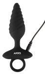 ANOS Plug Twisted Flexible silikonowy model wibrujący czarny 14,8 cm z uchwytem