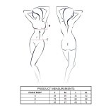 Passion Evalie Body Czarny S/M – Koronkowe body z odkrytymi plecami, głęboki dekolt