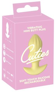 Cuties Wibrująca Zatyczka Anatomiczna Żółta – silikonowa, 7 trybów, ergonomiczna, 8 cm