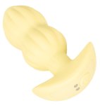 Cuties Wibrująca Zatyczka Anatomiczna Żółta – silikonowa, 7 trybów, ergonomiczna, 8 cm