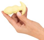 Cuties Wibrująca Zatyczka Anatomiczna Żółta – silikonowa, 7 trybów, ergonomiczna, 8 cm