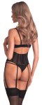 Obsessive Euphori Gorset Otwarty 2XL/3XL Czarny – przezroczysty powernet, 8 pasków