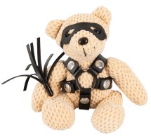 Bad Kitty Teddy breloczek z mini akcesoriami SM – czarny miś, harness, 11 cm