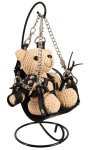 Bad Kitty Teddy Swing – brelok kolekcjonerski, miś z huśtawką i uprzężą, 11 cm