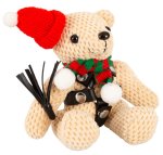 Bad Kitty Teddy Winter Edition – maskotka z uprzężą, brelok, czapka i szalik, 11 cm