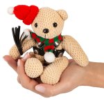 Bad Kitty Teddy Winter Edition – maskotka z uprzężą, brelok, czapka i szalik, 11 cm