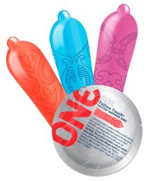 ONE Tattoo Touch 12 szt. – kolorowe prezerwatywy z wypukłym wzorem, Sensatex