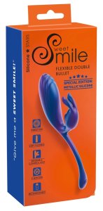 Sweet Smile Metallic Double System elastyczny silikonowy model z dwoma silnikami 22,5 cm