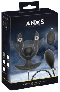 ANOS RC Inflatable Expander Plug model z funkcją wibracji, pompką i pilotem, silikon medyczny