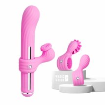 OTOUCH Magic Stick Różowy – wielofunkcyjny masażer z 3 końcówkami, podgrzewanie, wodoodporny