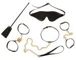 Bad Kitty Zestaw Bondage Gold – 5-elementowy komplet regulowany, czarno-złote akcesoria