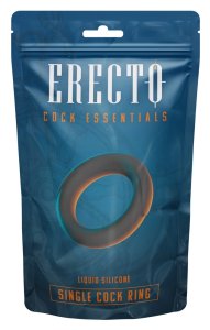 Erecto Pierścień Intymny Single z Elastycznego Silikonu 2,6 cm – model anatomiczny czarny