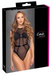 Cottelli Lingerie Body z koronką, cyrkoniami i satynowym paskiem S/M