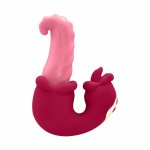 Teazers Double Tongue Pink – model dwusilnikowy, silikonowy, IPX7, 7 trybów