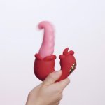 Teazers Double Tongue Pink – model dwusilnikowy, silikonowy, IPX7, 7 trybów