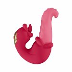 Teazers Double Tongue Pink – model dwusilnikowy, silikonowy, IPX7, 7 trybów
